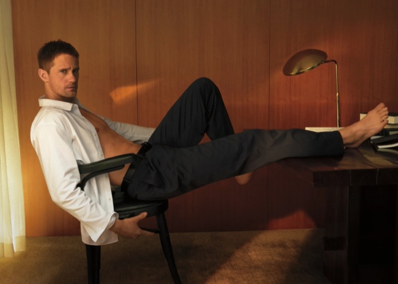 Alexander Skarsgård fronts the Calvin Klein fall 2024 advertisement.