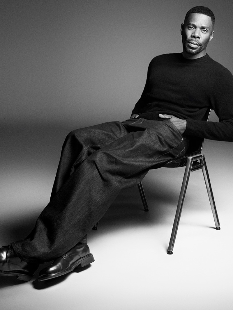 Colman Domingo wears a chic sweater with jeans for COS’ fall-winter 2024 campaign.