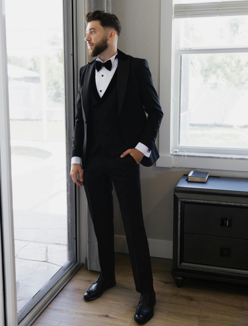 For a formal wedding, the tuxedo never goes out of style.