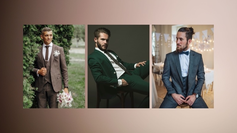 Explore trendy fall wedding suit options.