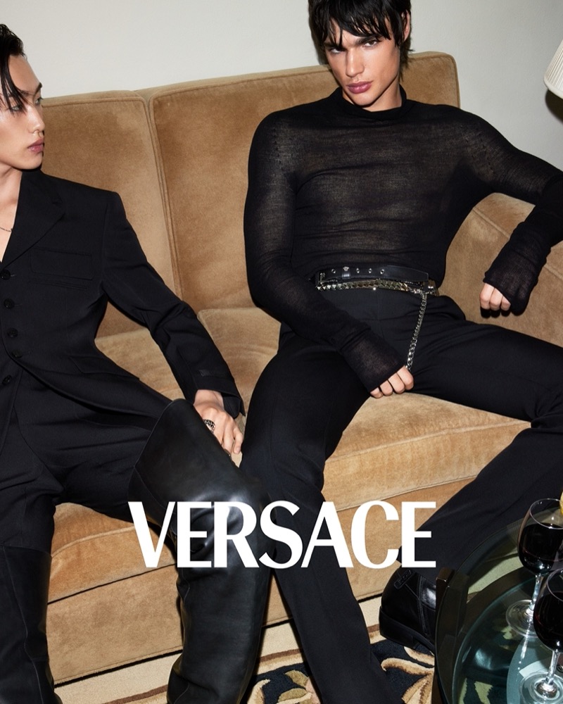 Minseok Lee and Fernando Lindez front Versace’s fall-winter 2024 campaign.