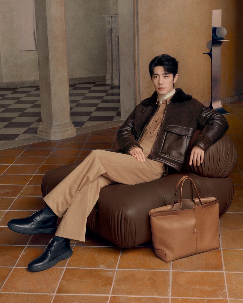 Tod’s brand ambassador Xiao Zhan fronts the fall-winter 2024 advertisement.