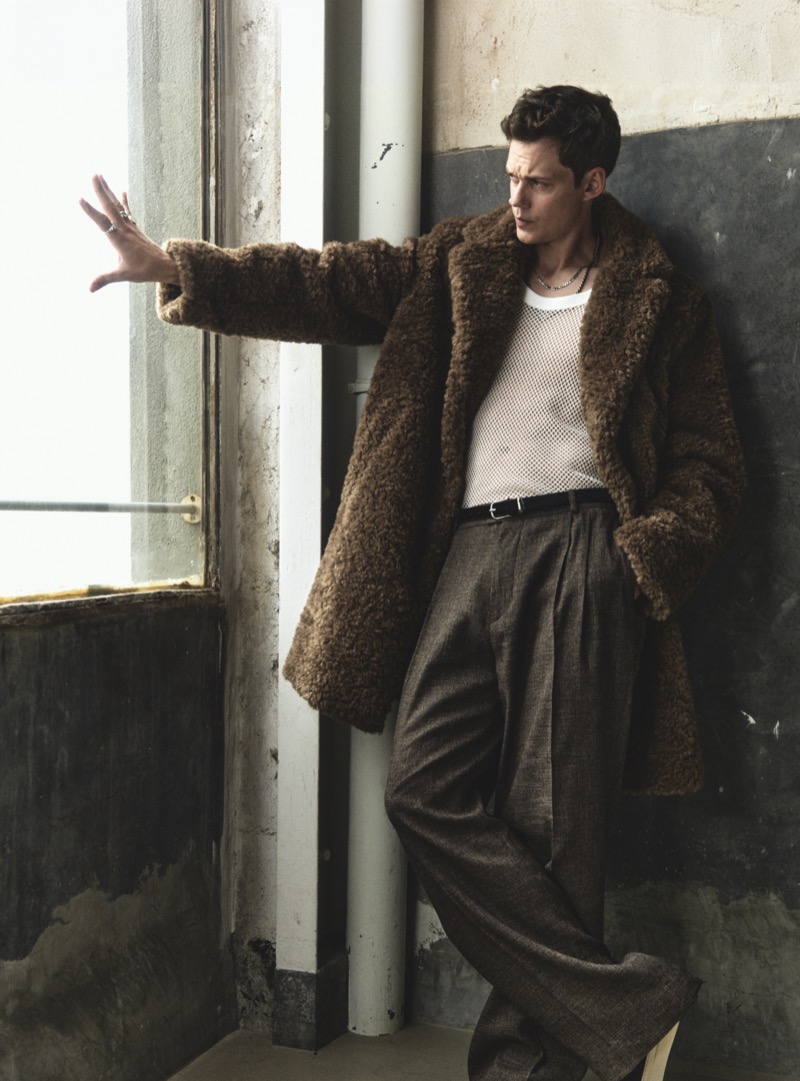 Bill Skarsgård is a stylish vision for the H&M Atelier fall 2024 campaign.