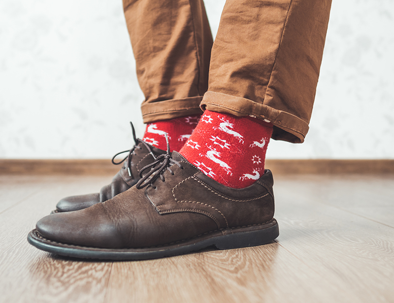 Bring personality to your ensemble with festive socks. 