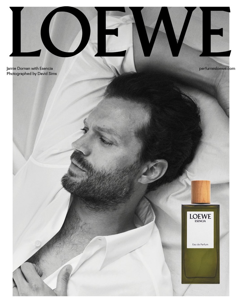 Actor Jamie Dornan stars in the Loewe Esencia fragrance advertisement. 