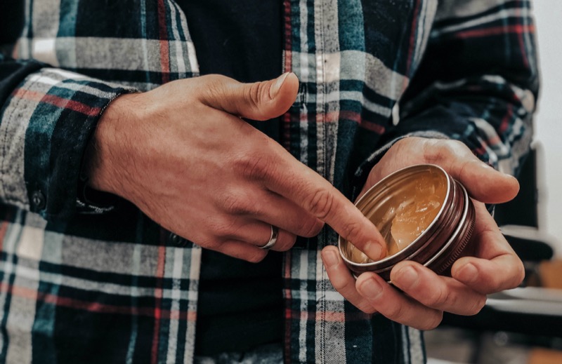 Pomade offers a strong hold with a sleek, glossy finish for classic styles.