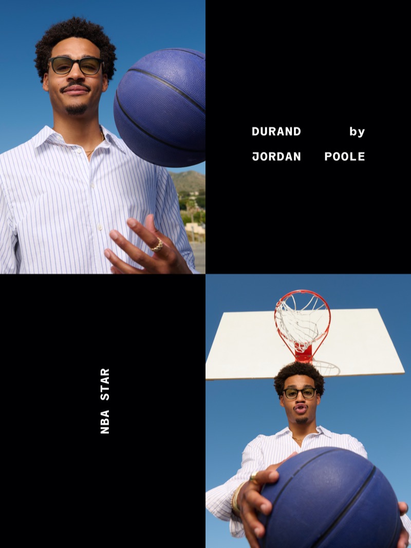 Jordan Poole wears Warby Parker’s Durand eyewear.