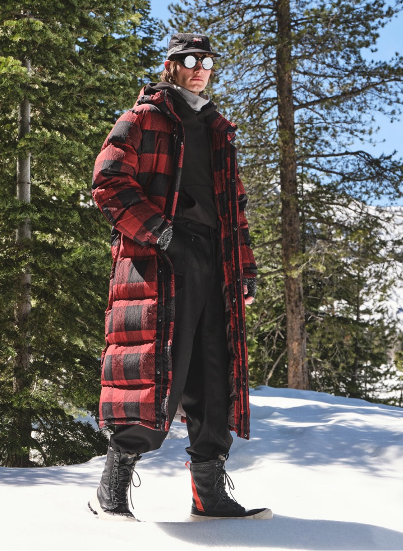 The buffalo check long parka is one of this season’s highlights from the Todd Snyder x Woolrich Black Label collection.